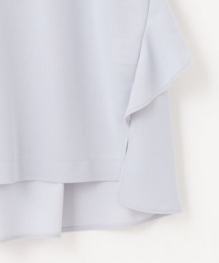 組曲 S 【接触冷感・UVケア】ライトアムンゼンジャージー フリルブラウス ブルーグレー系