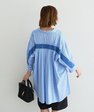 YECCA VECCA リブMIXストライプオーバーシャツ Stripe