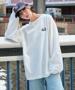 WEGO 【ユニセックス着用ITEM】フロッキーロゴBIGロンT（LS） ホワイト