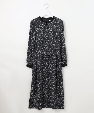 J.PRESS LADIES L 【洗える】スパンウェーブフラワープリント ワンピース ネイビー系5