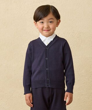 MIKI HOUSE HOT BISCUITS 【90-130cm】綿ニットVネックカーディガン(男の子用)