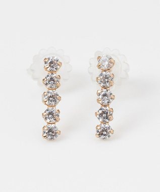 Phoebe 【K10】ラインビジューピアス ゴールド