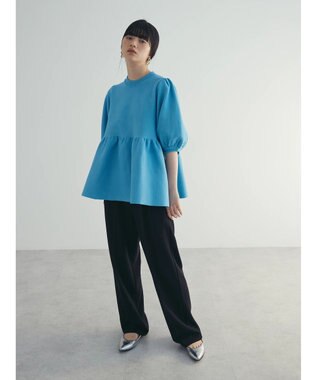 Green Parks armonia. ウエストギャザー袖ボリュームニット Blue