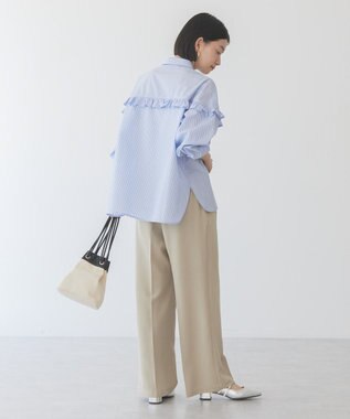 AMERICAN HOLIC イージーケアフリルシャツ Stripe