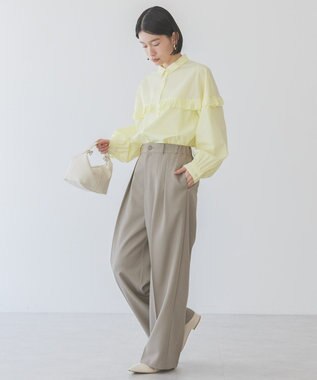 AMERICAN HOLIC イージーケアフリルシャツ Yellow