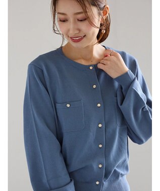 Te chichi ポケットデザインクルーネックカーディガン