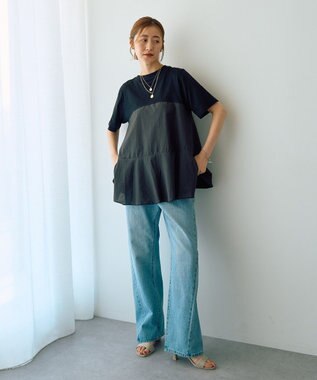 YECCA VECCA ルーズストレートデニムパンツ Indigo