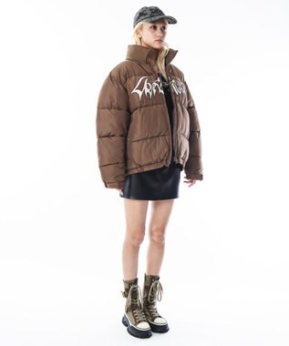 WEGO 【ユニセックス着用ITEM/MLサイズ展開】パファーグラフィックブルゾン ブラウン
