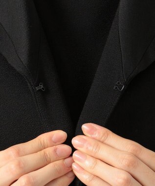 自由区 FORMAL 【高級トリアセテート素材】レベッカBSジョーゼット ジャケット+ワンピース ブラック系