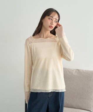 earth music&ecology 【吸湿発熱】【2WAY】あったかフェミニンインナー（２ｗａｙネック） Ecru