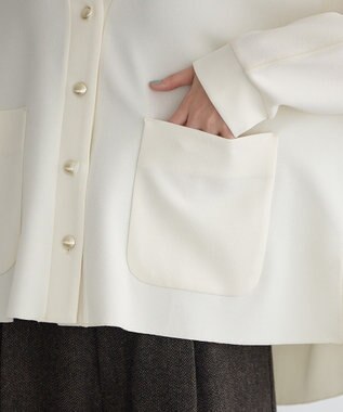 YECCA VECCA 金釦カットジョーゼットカーディガン Ivory