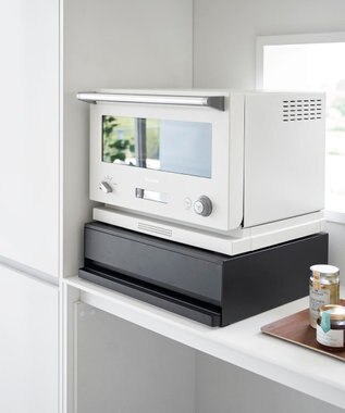 tower ツーウェイ キッチン家電下引き出し&スライドテーブル タワー ブラック ブラック