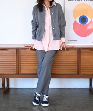 Pointer 本革大人スニーカー ネイビー×シルバー