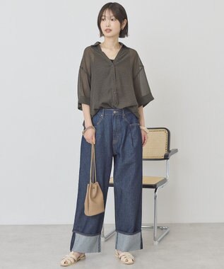AMERICAN HOLIC 【イージーケア】スキッパーチェックシャツ Black