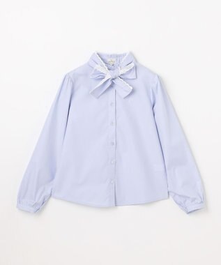 組曲 KIDS 【150-170㎝】 レースリボンタイブラウス サックスブルー