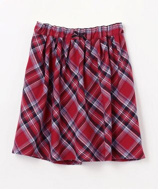 ANY KIDS チェック柄 スカパン レッド系