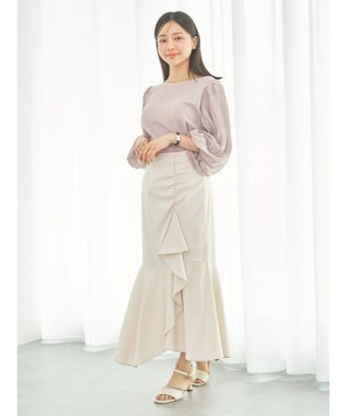 earth music&ecology マジョリカプリーツプルオーバー Pink Beige