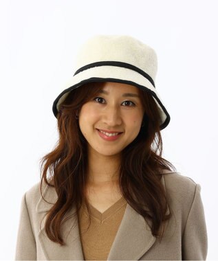 AURORA LANVIN en Bleu ランバン オン ブルー ボアバケットハット オフホワイト