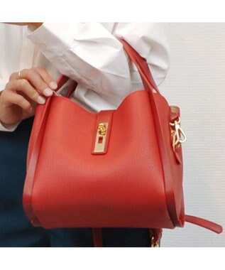 UNBILLION cachecache 3レイヤーヒネリ金具2wayトート レッド