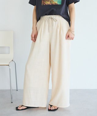 CRAFT STANDARD BOUTIQUE リネンライクワイドイージーパンツ Ivory