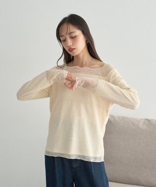 earth music&ecology 【吸湿発熱】【2WAY】あったかフェミニンインナー（２ｗａｙネック） Ecru