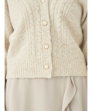 earth music&ecology ラメスラブニットカーディガン Off White