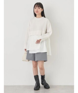 earth music&ecology プリーツヘムドッキングチュニック Ivory