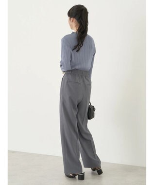 earth music&ecology 配色フリルニットプルオーバー Ice Blue