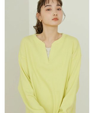 AMERICAN HOLIC スキッパーワッフルプルオーバー Yellow