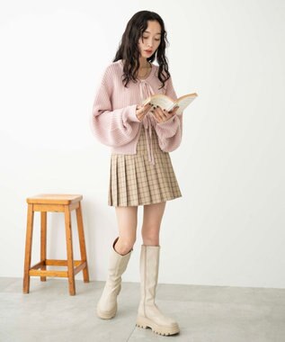 WEGO 【SCHOOL ITEM】プリーツスカパン ベージュチェック1