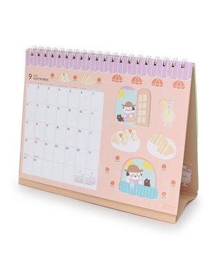 Mother garden しろたん 2024年 卓上カレンダー 《シロタン喫茶柄》 卓上カレンダー