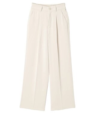 earth music&ecology タックストレートパンツ Ecru