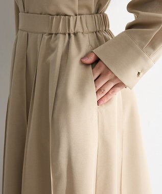 Green Parks ＳＥＴ２点スキッパーブラウス＋プリーツスカート Beige