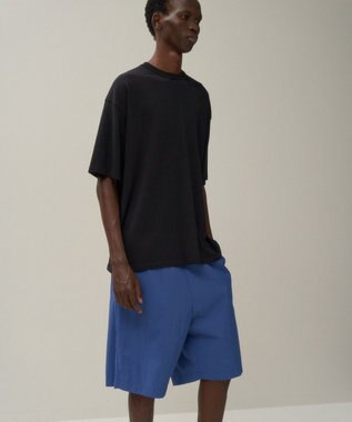 ATON FRESCA KNIT | ハーフスリーブクルーネックセーター - UNISEX BLACK