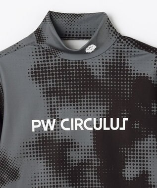 PW CIRCULUS 【裏起毛であたたか】【WOMEN】Dot camouflage ロングスリーブモックネックT  ゴルフウェア レディース ブラック系5