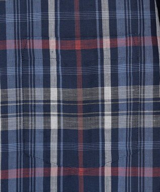 J.PRESS LADIES コットンリネン Light マドラスチェック シャツ ネイビー系