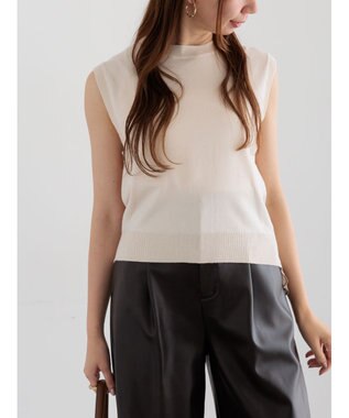 Te chichi シフォンフリルニットベスト ベージュ
