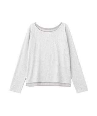 earth music&ecology レイヤード風テレコプルオーバー Light Gray