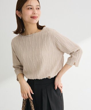 Green Parks ５分袖表面感カットプルオーバー