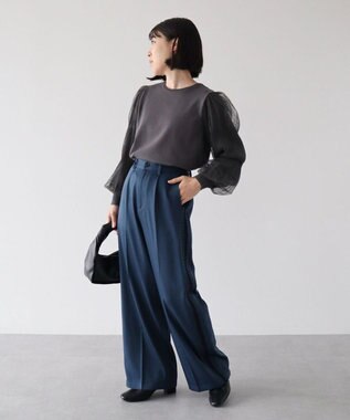 Green Parks ・ＥＬＥＮＣＡＲＥ　ＤＵＥ　サイド刺繍ラインパンツ Blue