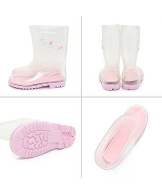 Mother garden マザーガーデン ユニコーン キッズ 長靴 靴下セット 《レインボー柄》 15/16/17/18/19/20cm ピンク（淡）