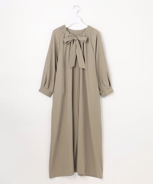 自由区 L 【SHIHOさん着用】TWドレープツイル3WAYボウタイ ワンピース モカ