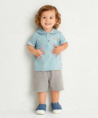 MIKI HOUSE HOT BISCUITS 【80-120cm】サッカー素材 5分丈パンツ ダークブラウン