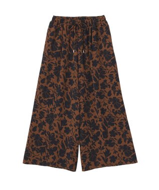 Green Parks 花柄ワイドパンツ Brown