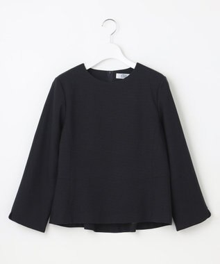 J.PRESS LADIES ライトツイードストレッチ ブラウス ネイビー系