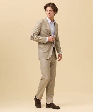J.PRESS MEN 夏に嬉しい6つの高機能【セットアップ対応】【J.PRESS-POOL WOOL】ジャージーセットアップ スラックス ベージュ系