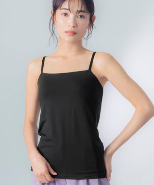 Wing カップ付きキャミソール ラク きれいなバストシルエット 【シンクロブラトップ 吸汗速乾タイプ】 ブラトップ ET1052 ウイング／ワコール ブラック