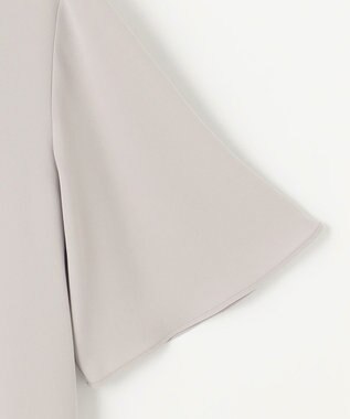 自由区 【XSサイズ～/洗える/セット可】ダブルクロス ブラウス ライトグレー系