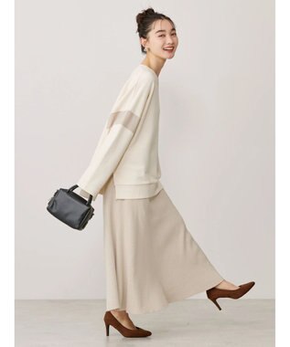 AMERICAN HOLIC リブフレアロングスカート Light Beige