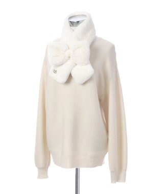 MOONBAT 【新色追加】PAUL & JOE ACCESSOIRES フェイクファーリボンマフラー オフホワイト